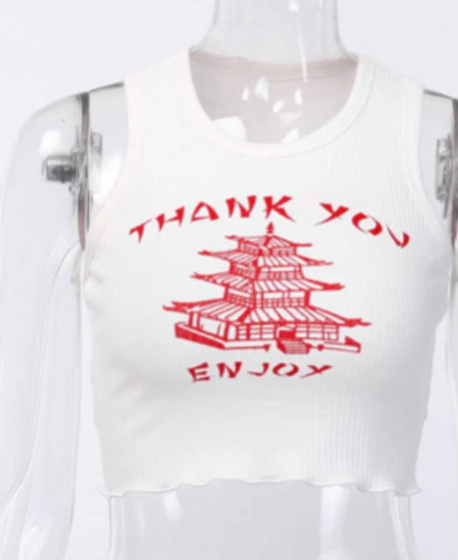 Sexy Chinese Fortune Graphic Design Inspired Tank